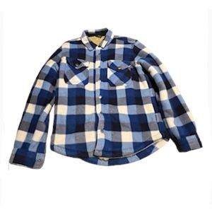 Set of Two Boys 10/12 Eddie Bauer Fleece Lined Plaid Button Up Shackets